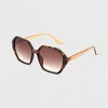 Women's Oversized Plastic Geo Sunglasses - Universal Thread™ Brown - image 3 of 4