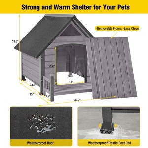 Aivituvin 32.9"L/37.4"L Large Heated Dog House with Heating Pad | Insulation Liner-AIR80/81-IN-HP - 1 of 4