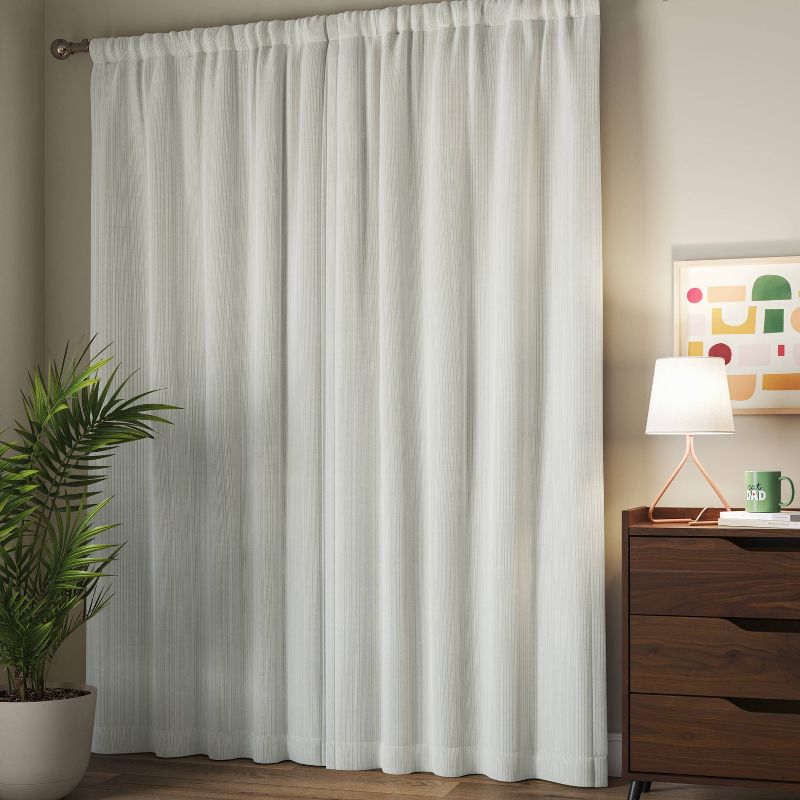 Blackout Baby Striped Window Curtain Panel Khaki/Ivory - Room Essentials™, 4 of 7