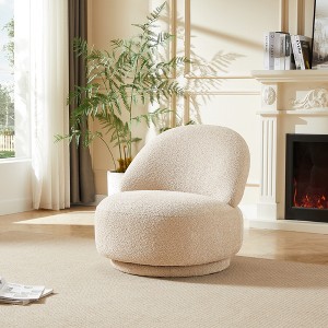 GDFStudio Raymond Modern 32" Metal and Velvet Upholstered Swivel Chair - 1 of 4