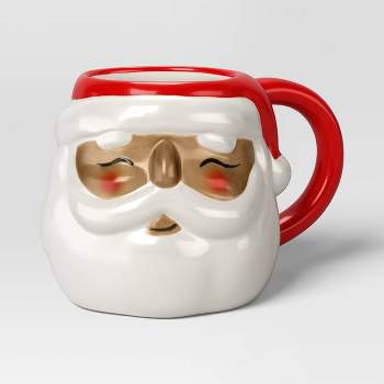 20oz Christmas Earthenware Santa Figural Mug - Wondershop™
