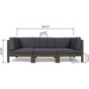 Christopher Knight Home Kaena Outdoor Acacia Wood 5 Seater Sofa and Club Chair Chat Set with Cushions - 3 of 4