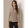 Allegra K Women's Work Peter Pan Collar Long Bishop Sleeve Button Down Shirt - 2 of 4