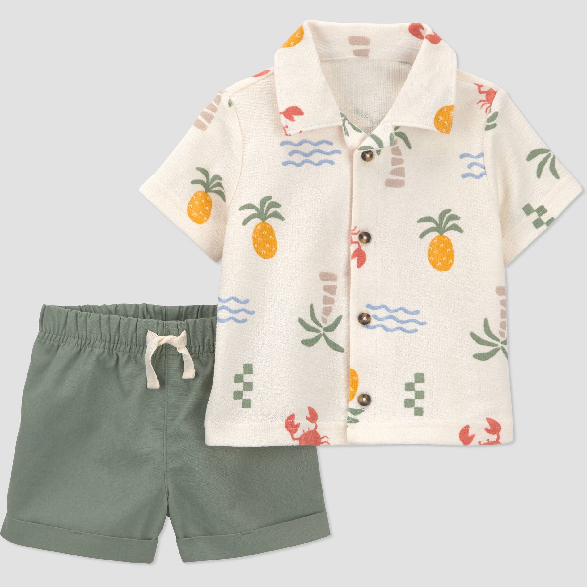 Carter's Just One You® Baby Boys' 2pc Button-Down T-Shirt and Shorts Set