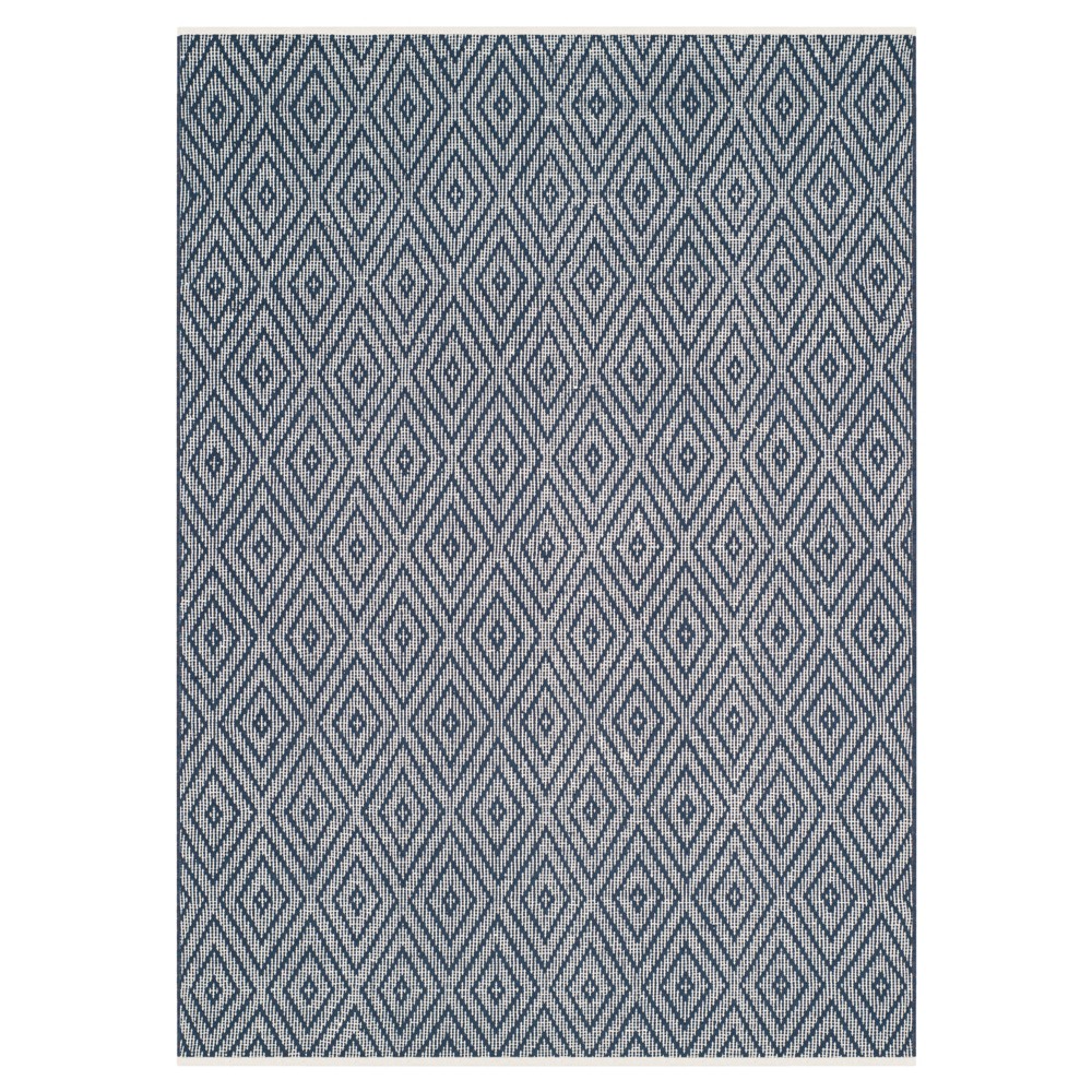 Navy/Ivory Diamond Flatweave Woven Area Rug 6'x9' - Safavieh