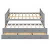 CAVINAS Multi-Functional Storage Daybed with Pull-Out Trundle & 3 Drawers, Sturdy Wood Platform Bed Frame, Twin Bed Frame for Guest Rooms & Bedrooms - 3 of 4