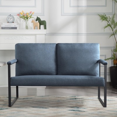DOMETOUR 49.2” Metal Frame Loveseat for Living Room Bedroom