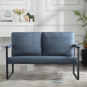 DOMETOUR 49.2” Metal Frame Loveseat for Living Room Bedroom - 1 of 4
