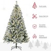 Soscooter 6ft Tall Prelit Artificial Christmas Tree Holiday D¨¦cor with 607 Snow Flocked Branches, 350 Warm White or Colorful LED Lights, Steel Base - 4 of 4