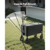 VEVOR 80 Quart Rolling Ice Chest Cart, with 2-Stage Telescopic Pull Handle and 2 Swivel Casters, Black - 4 of 4