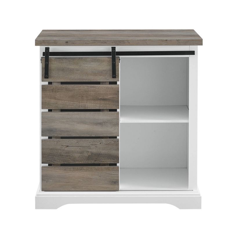 Tertia Modern Transitional Accent Cabinet with Sliding Plank Door - Saracina Home, 4 of 13