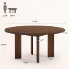 Lantine Solid Wood Round Dining Table, 47.24" Dinner Table for 4-6 People, Farmhouse Kitchen Furniture for Dining Room, Family Gathering - 3 of 4
