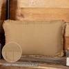 Burlap Natural Pillow w/ Fringed Ruffle 14x22 - 2 of 4