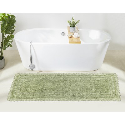 Lilly Crochet 100% Cotton Tufted Reversible Bath Rug, Super Absorbent & Machine Washable Bathroom Mat Perfect for Shower and Tub Use