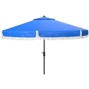 Milan Fringe 9Ft Crank Push Button Tilt Umbrella - PAT8008 - Safavieh - 1 of 3