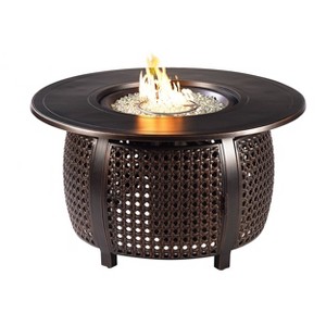 Oakland Living Aluminum Round 55000 BTUs Outdoor Patio Dining Table with Lid & Covers Copper: Weather-Resistant, 44" L - 1 of 4