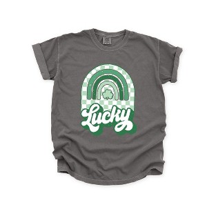 Simply Sage Market Women's Lucky Shamrock Rainbow Short Sleeve Garment Dyed Tee - 1 of 4