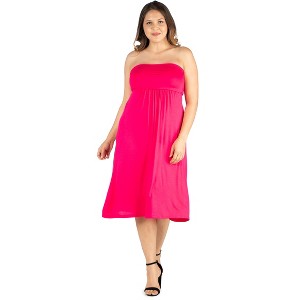 Plus Size Knee Length Strapless Mini Dress - 24seven Comfort Apparel™ - 1 of 4