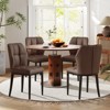 Bekrvio Mid Century Modern Dining Chairs, Upholstered Leather Armless Chairs with Checkered Pattern Back, for Kitchen & Dining Room - 2 of 4