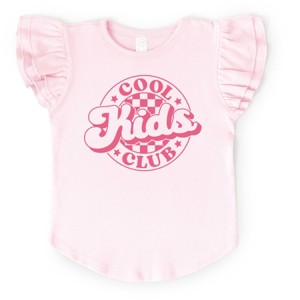 The Juniper Shop Cool Kids Club Checkered Flutter Sleeve Tee - 1 of 4