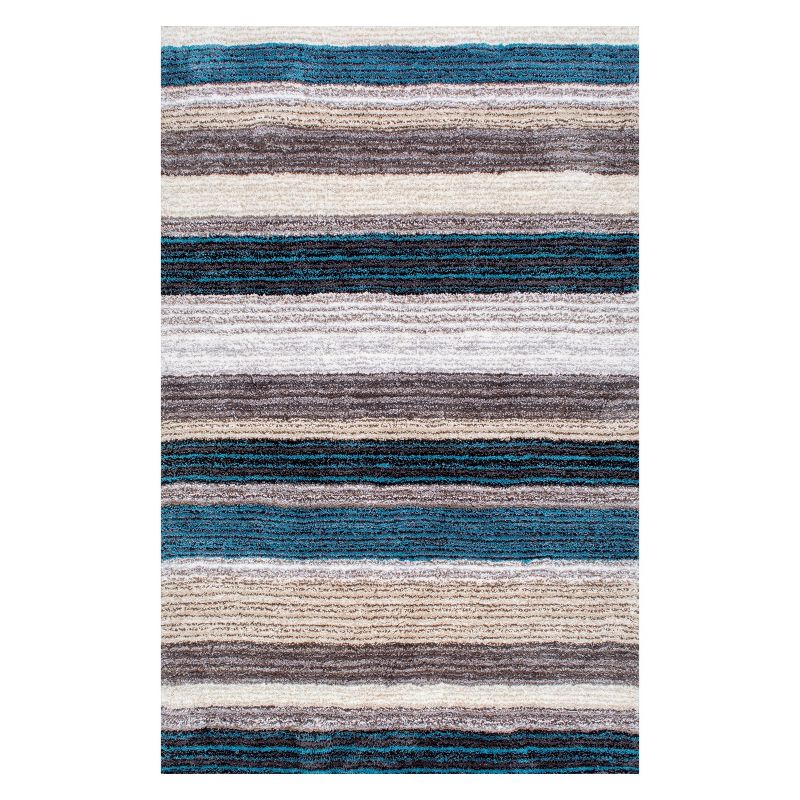 Striped Shaggy Woven Rug - nuLoom, 1 of 6