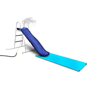 XDP Recreation Water Wave Slide Plus for Kids Ages 3-8, 6 Foot - Freestanding Outdoor Waterslide w/ Built-In Adjustable Sprinkler & Ground Tarp, Wet - 1 of 4