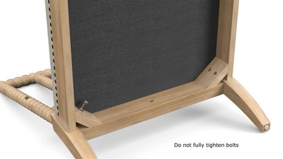 Elegant Light Blue Oakwood Accent Chair with Bronze Nailheads