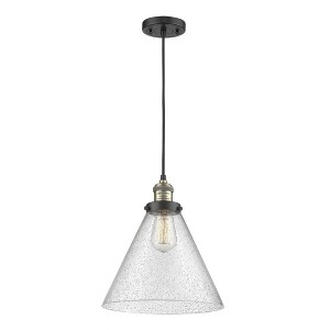 Cone - 1 Light Cord Hung Mini Pendant In Industrial Style-14 Inches Tall and 12 Inches Wide - 1 of 1