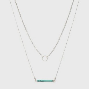 petiteSemi Precious Short Delicate Layered Necklace - Universal Thread Turquoise/Silver, Women