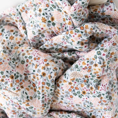 Pressed Petals Cotton Muslin Quilted Throw Blanket for Kids