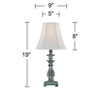 Antique Blue and White Candlestick Table Lamp Set