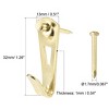 Unique Bargains Photo Frame Hanging Hooks Kit with Nails for Wall Mounting Brassy 1.26" x 0.51" 5 Pcs - image 2 of 3