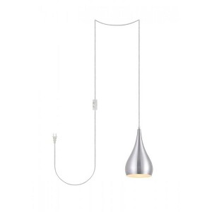 Elegant Lighting Nora 1 Light Burnished nickel plug-in pendant - 1 of 4