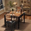 homfan Dining Table Set for 2,Dining Table with 2 Upholstered Chairs, Wood 3-Piece Kitchen Dining Room Table Set with Corner Protector for Small Space - 2 of 4
