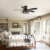 Siljoy 42 Inch Farmhouse Low Profile Ceiling Fan with Light and Dual Blades (Remote Included 5 Blades)for Bedroom, Living room and Patio - 2 of 4