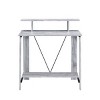 INFURNIC Writing Desk Modern Desk Open Compartments and Ladder-Style Metal Base with crossbar for added stability, White, 18"*32"*35" - 3 of 4