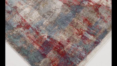 Ivory and Gray Abstract Rectangular Area Rug