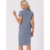 INSPIRE CHIC Women's Short Sleeve Blazer Jacket Pencil Skirt Business Suit Set 2 Pcs - 4 of 4