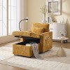 GDFStudio Eugene Modern Storage Chenille Upholstered Chaise Lounge and Cellphone Mount - 2 of 4