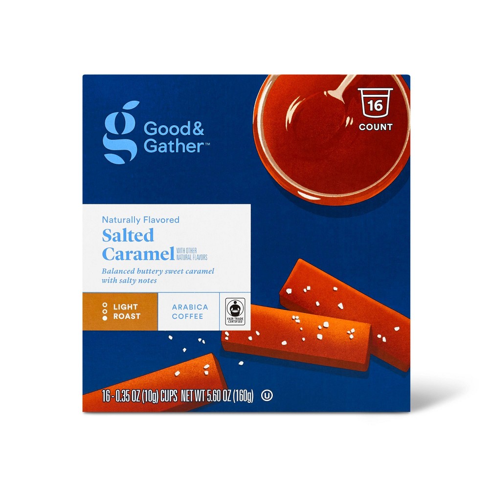 Naturally Flavored Salted Caramel Light Roast Coffee - 16ct Single Serve Pods - Good & Gather