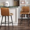 Vipbear Counter Height Swivel Bar Stools Set of 2, Upholstered Fabric Bar Stools with Backs, Metal Base, 26.9"/30.1" Seat Height - 2 of 4