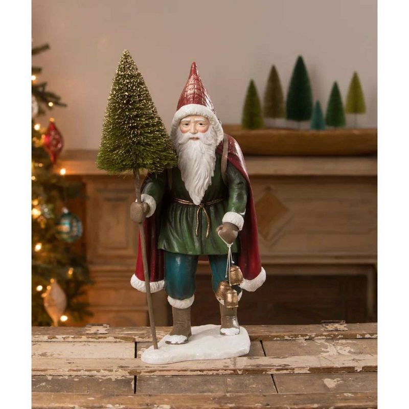 17.5 Inch Jewel-Tide Father Christmas Woodland Santa Bells Santa Figurines, 2 of 4