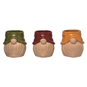 Transpac Ceramic Gnome Planter Set of 3 Spring Home Decorations - 1 of 1