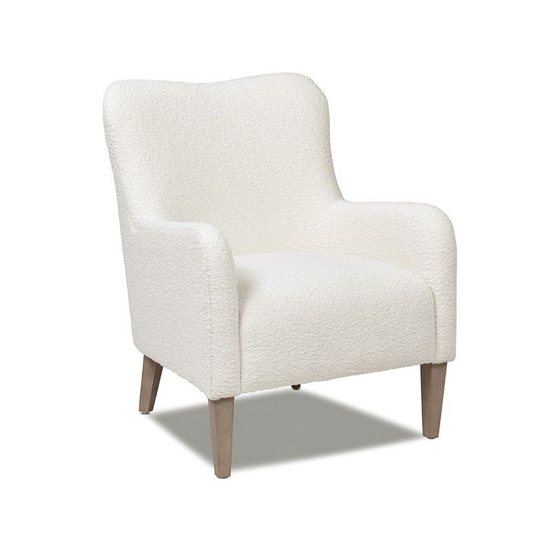 Nimbus 27.5" Curved Accent Chair, Ivory White Boucle, 4 of 10