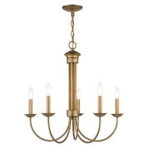 Livex Lighting Estate 5 - Light Chandelier in  Antique Gold Leaf - 1 of 4