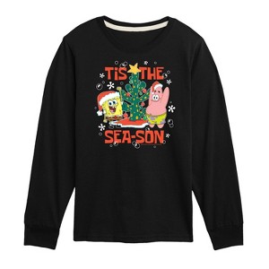 Boys' - SpongeBob SquarePants - Tis The Season Long Sleeve Graphic T-Shirt - 1 of 4