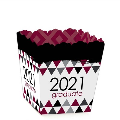 Big Dot of Happiness Maroon Grad - Best is Yet to Come - Party Mini Favor Boxes - Burgundy 2021 Graduation Party Treat Candy Boxes - Set of 12