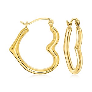 Ross-Simons 10kt Yellow Gold Heart-Shaped Hoop Earrings - 1 of 3