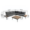 94.5" Outdoor Patio Aluminum L-Shaped Sectional Sofa Set with Coffee Table and Side Table - 2 of 4