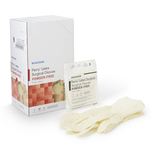 McKesson Perry Disposable Sterile Latex Surgical Glove Standard Cuff Length SIZE 9 20-1090N 50 per Box - image 1 of 4